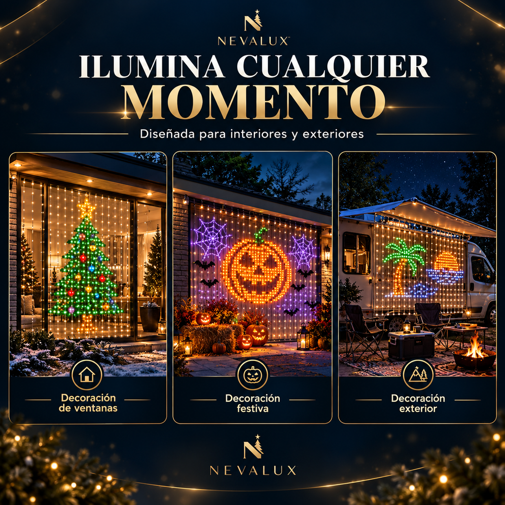 Nevalux™ Cortina inteligente led, controlada desde tu teléfono